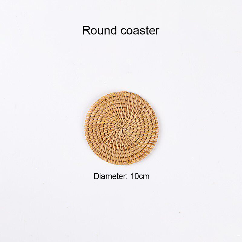 Handmade Woven Rattan Tea Coasters
